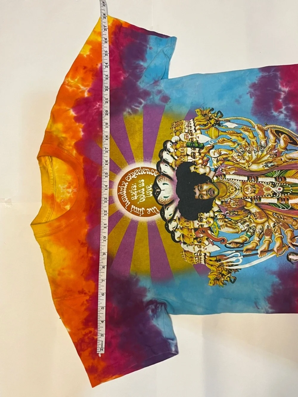 Tie-Dye Hendrix Graphic Tee - Bold Multicolor Psychedelic Print - Picture 5 of 6
